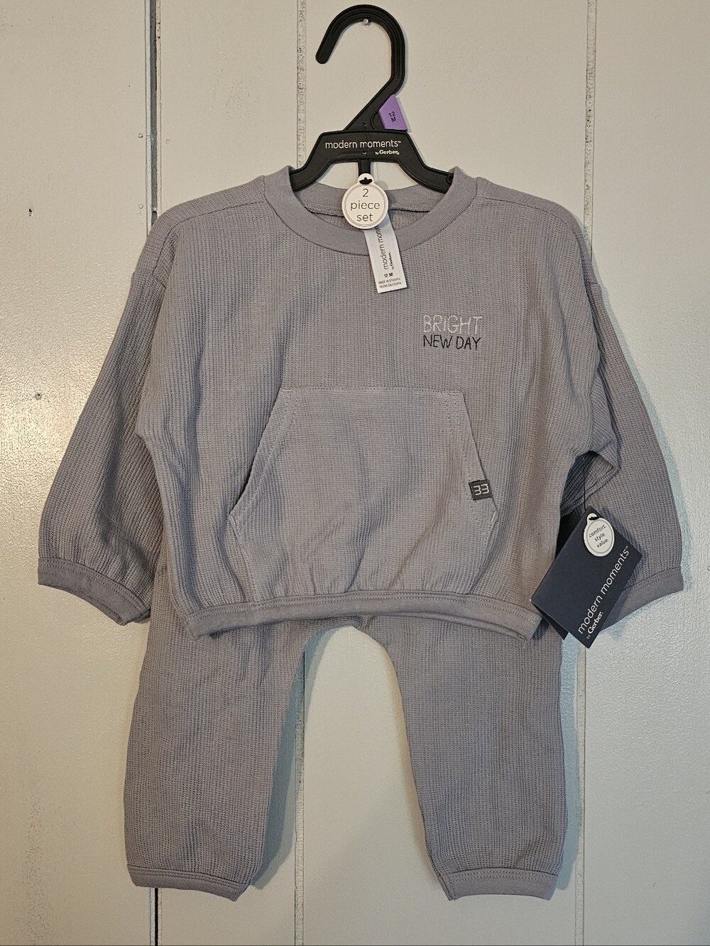 Modern Moments Infant Waffle Knit Jogger Set - Bright New Day